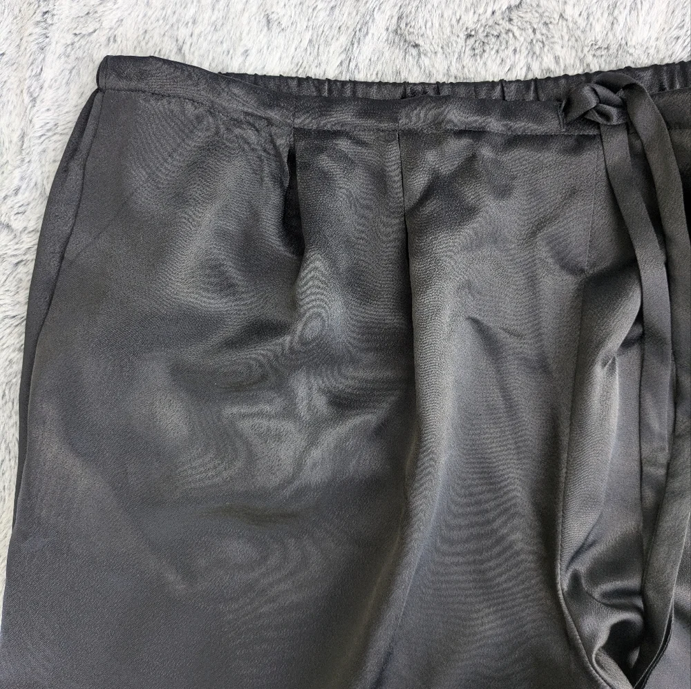 Vintage Harve Benard Wide Leg Satin Drawstring Pants Size‎ 14 Black